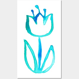 Watercolor Tulip Flower Posters and Art